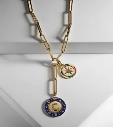 FoundRae Crescent & Internal Compass 18kt gold and ceramic necklace with diamonds | Thumbnail 5 FoundRae Crescent & Internal Compass 18kt gold and ceramic necklace with diamonds | Thumbnail 5