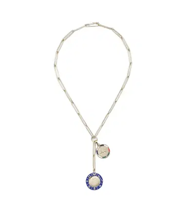FoundRae Crescent & Internal Compass 18kt gold and ceramic necklace with diamonds | Thumbnail 1 FoundRae Crescent & Internal Compass 18kt gold and ceramic necklace with diamonds | Thumbnail 1