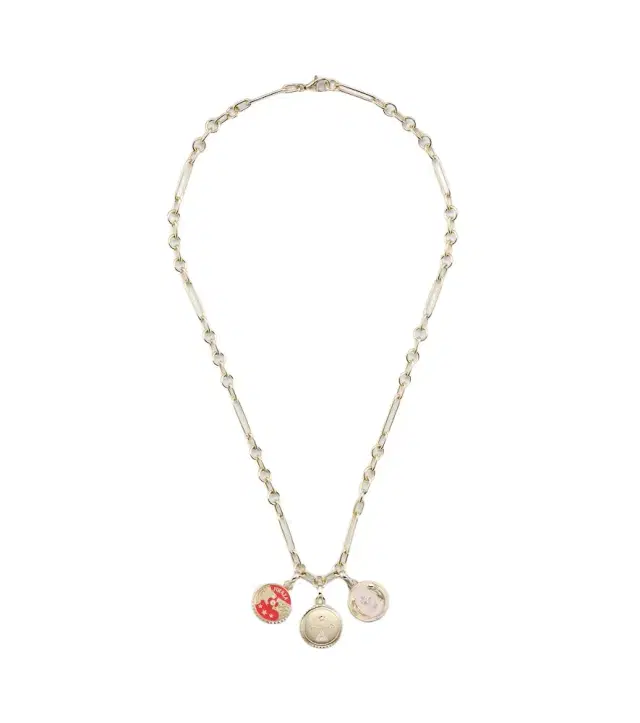FoundRae Dream, Strength & Vivacity 18kt gold and ceramic necklace with diamonds