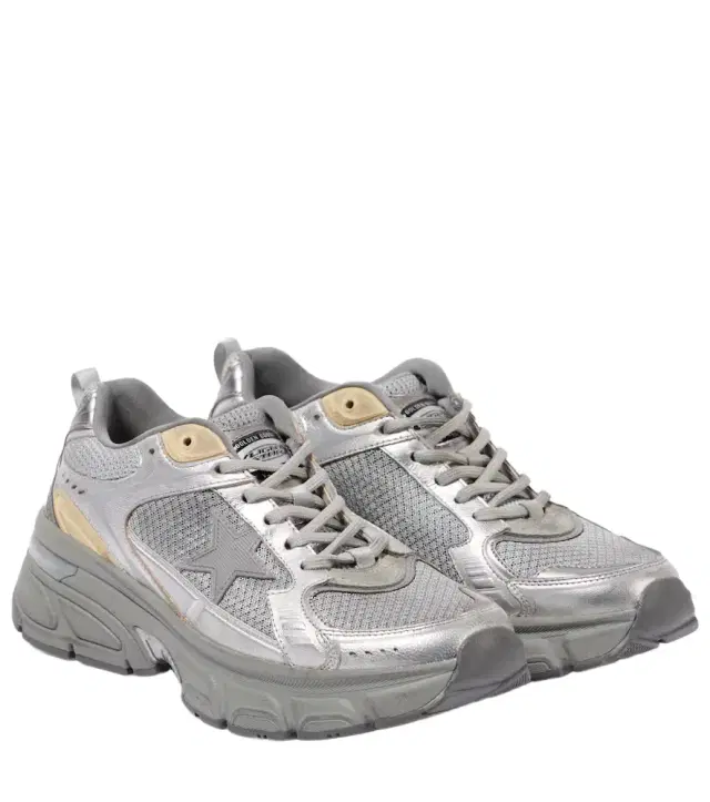 Golden Goose Lightstar metallic leather and mesh sneakers