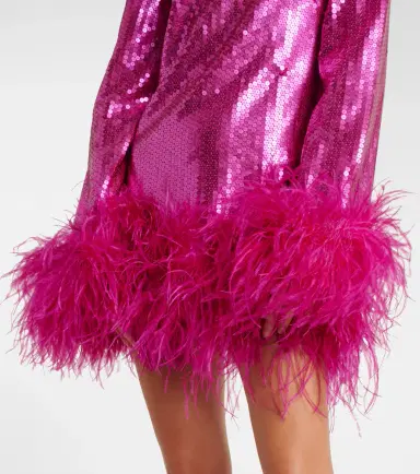 Taller Marmo Gina sequined feather-trimmed minidress | Thumbnail 4