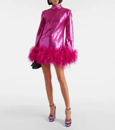 Taller Marmo Gina sequined feather-trimmed minidress | Thumbnail 5