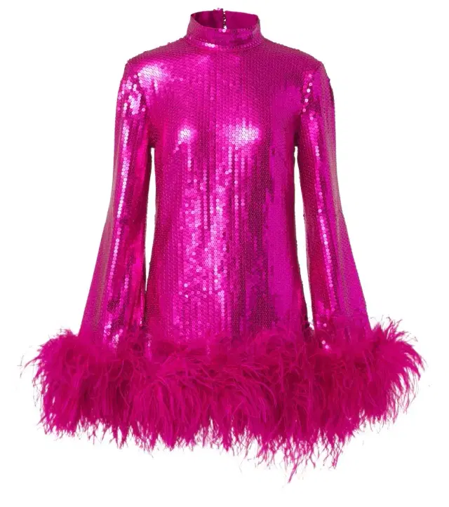 Taller Marmo Gina sequined feather-trimmed minidress
