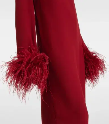 Taller Marmo Gina feather-trimmed midi dress | Thumbnail 4 Taller Marmo Gina feather-trimmed midi dress | Thumbnail 4