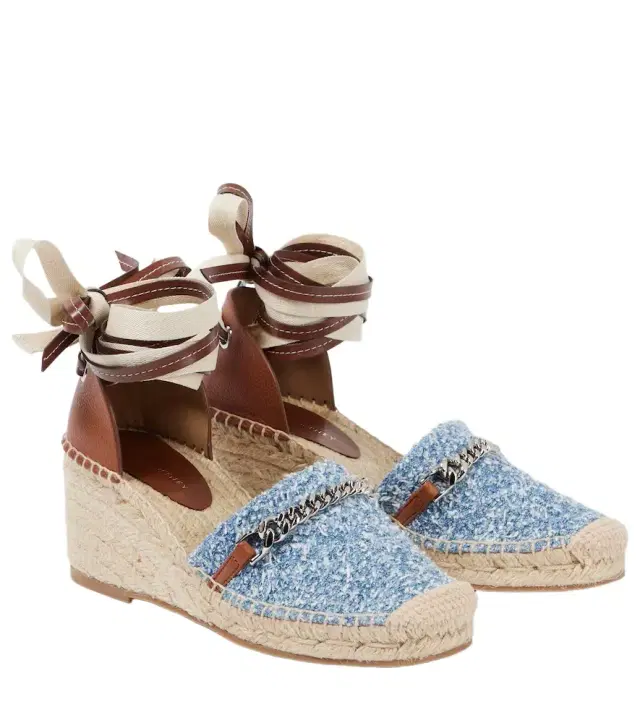 Stella McCartney Gaia denim bouclé espadrilles