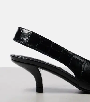 TOTEME Croc-effect leather slingback pumps | Thumbnail 2