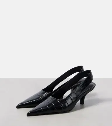TOTEME Croc-effect leather slingback pumps | Thumbnail 4