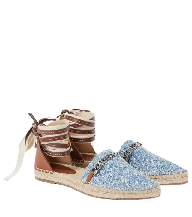 Stella McCartney Gaia denim bouclé espadrilles