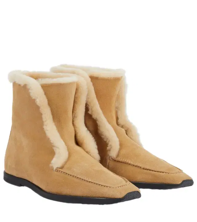 Toteme Shearling-lined suede ankle boots