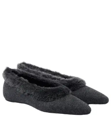 Toteme Shearling-lined ballet flats | Thumbnail 1 Toteme Shearling-lined ballet flats | Thumbnail 1