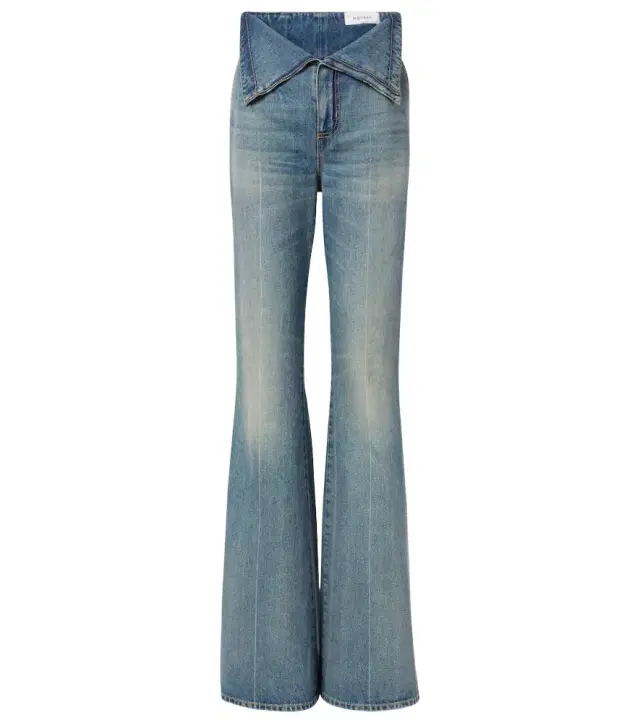 Faded high-rise bootcut jeans