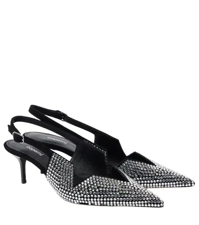 Coperni 65 crystal-embellished leather pumps