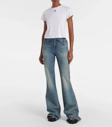 Alexander McQueen Skull cropped cotton jersey T-shirt | Thumbnail 4