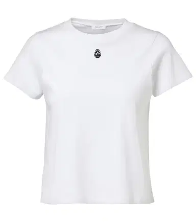 Alexander McQueen Skull cropped cotton jersey T-shirt | Thumbnail 1