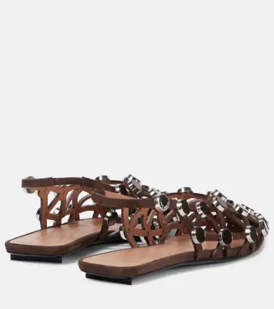 The Attico Grid embellished suede slingback flats | Thumbnail 3