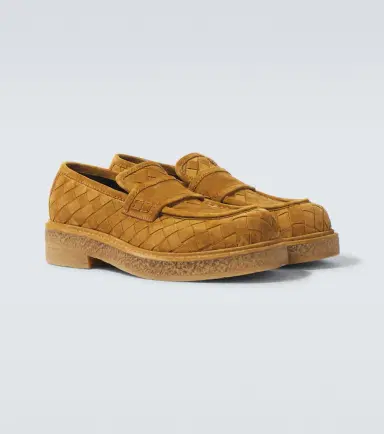 Bottega Veneta Haddock Intrecciato suede loafers | Thumbnail 3