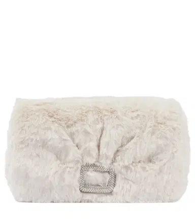 Roger Vivier Viv Choc embellished faux shearling wallet | Thumbnail 1