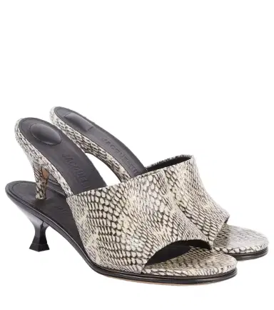 Jacquemus Doubles snake-effect leather mules | Thumbnail 1 Jacquemus Doubles snake-effect leather mules | Thumbnail 1