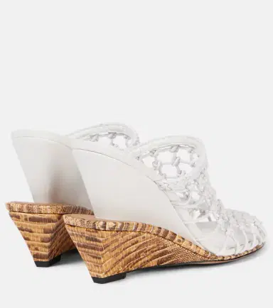 Jacquemus Double 110 woven leather wedge mules | Thumbnail 2