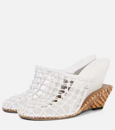Jacquemus Double 110 woven leather wedge mules | Thumbnail 3