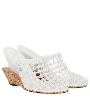 Jacquemus Double 110 woven leather wedge mules | Thumbnail 1