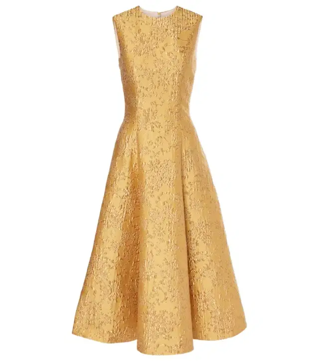 Emilia Wickstead Mara floral embossed jacquard midi dress