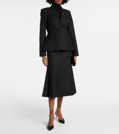 Erdem Polka-dot cotton and wool lamé midi skirt | Thumbnail 2