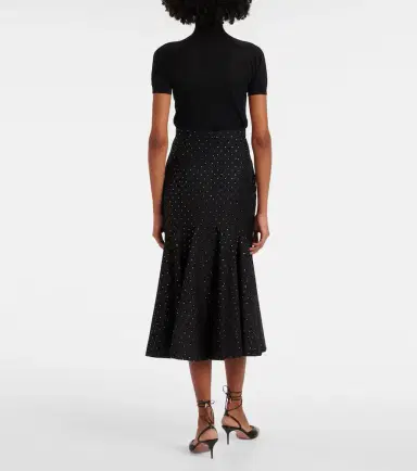 Erdem Polka-dot cotton and wool lamé midi skirt | Thumbnail 4