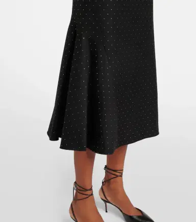 Erdem Polka-dot cotton and wool lamé midi skirt | Thumbnail 5