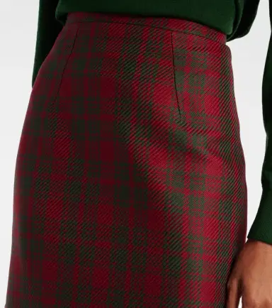 Emilia Wickstead Lorelei plaid wool-blend pencil skirt | Thumbnail 4