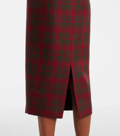 Emilia Wickstead Lorelei plaid wool-blend pencil skirt | Thumbnail 5