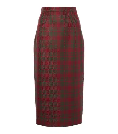 Emilia Wickstead Lorelei plaid wool-blend pencil skirt | Thumbnail 1