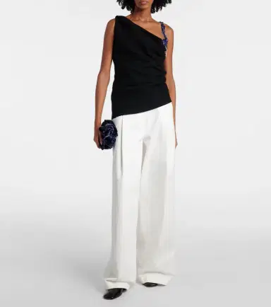 Dries Van Noten High-rise cotton wide-leg pants | Thumbnail 2