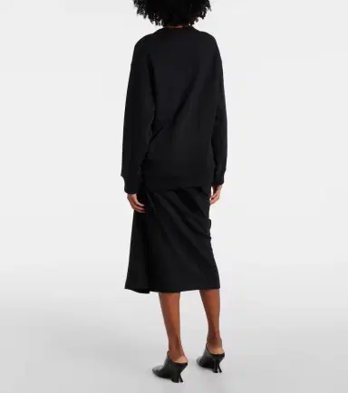 Dries Van Noten Embellished gathered cotton sweater | Thumbnail 5