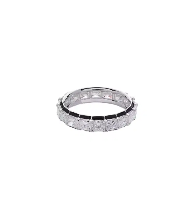 Radiant Eternity 18kt white gold and enamel pinky ring with diamonds Radiant Eternity 18kt white gold and enamel pinky ring with diamonds