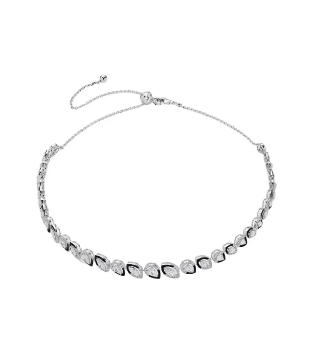Kamyen Autumn 18kt white gold and enamel choker with diamonds