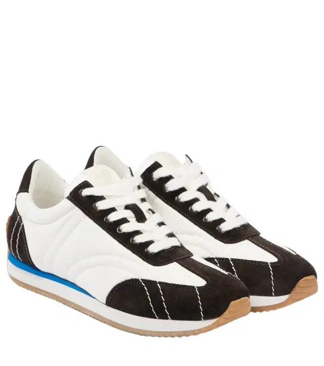 Toteme Suede-trimmed sneakers