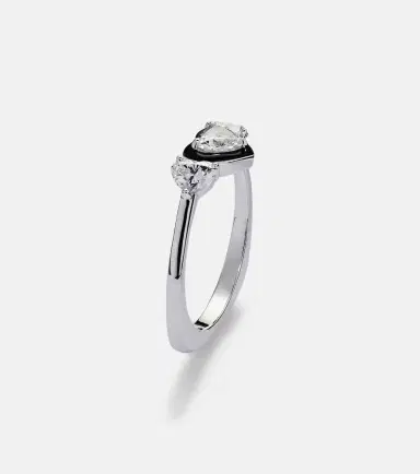 Kamyen 18kt white gold and enamel pinky ring with diamonds | Thumbnail 2