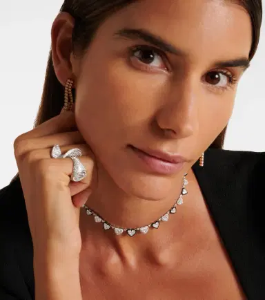 Kamyen 18kt white gold (750/1000) and enamel choker with diamonds | Thumbnail 4 Kamyen 18kt white gold (750/1000) and enamel choker with diamonds | Thumbnail 4