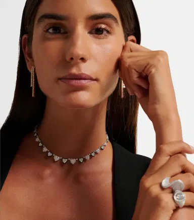 Kamyen 18kt white gold (750/1000) and enamel choker with diamonds | Thumbnail 5 Kamyen 18kt white gold (750/1000) and enamel choker with diamonds | Thumbnail 5