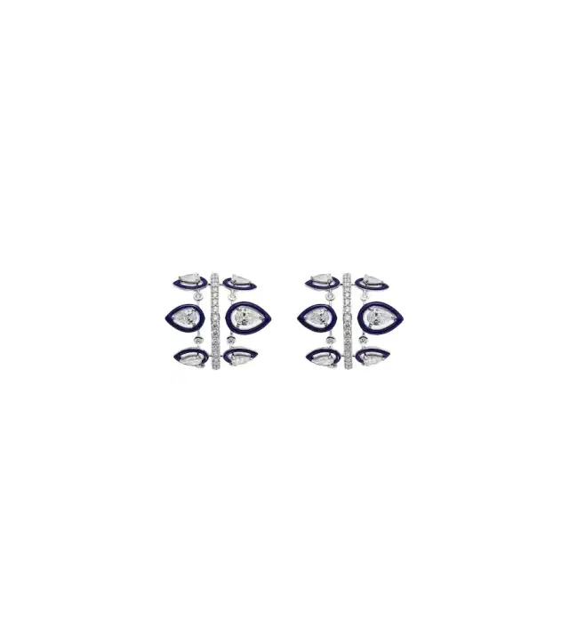Kamyen Tulip 18kt white gold earrings with diamonds