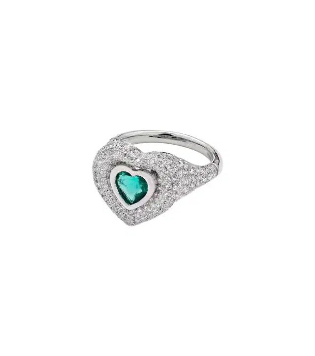 Kamyen Manaal 2.0 Heart Pinky 18kt white gold ring with tanzanite and diamonds