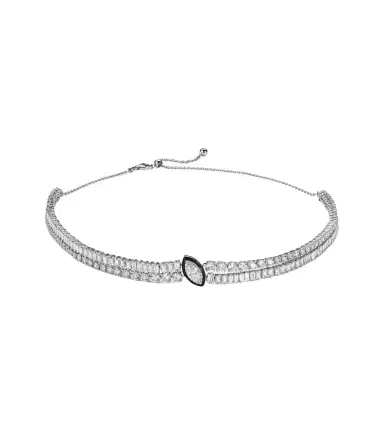 Kamyen Marquise Solitaire 18kt white gold and enamel choker with diamonds | Thumbnail 1 Kamyen Marquise Solitaire 18kt white gold and enamel choker with diamonds | Thumbnail 1