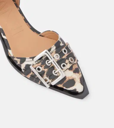Ganni Leopard-print satin pumps | Thumbnail 4