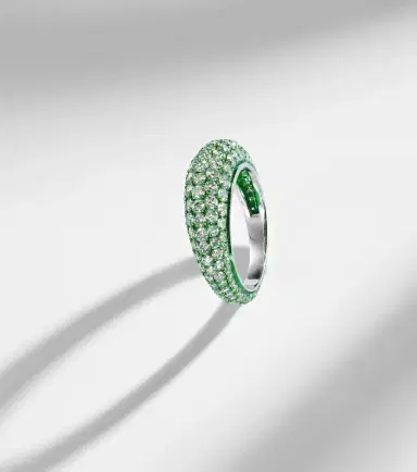 Kamyen Lime Disco 18kt white gold ring with diamonds | Thumbnail 2