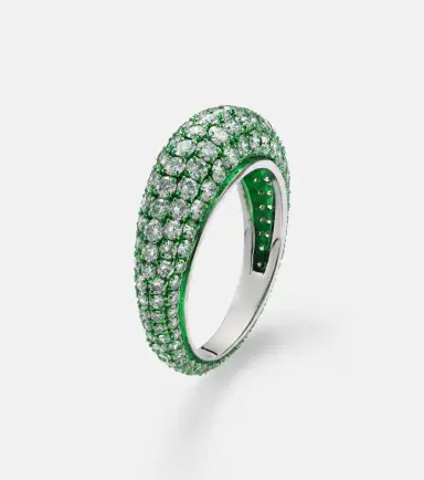 Kamyen Lime Disco 18kt white gold ring with diamonds | Thumbnail 3