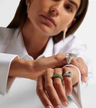 Kamyen Lime Disco 18kt white gold ring with diamonds | Thumbnail 4