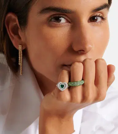 Kamyen Lime Disco 18kt white gold ring with diamonds | Thumbnail 5