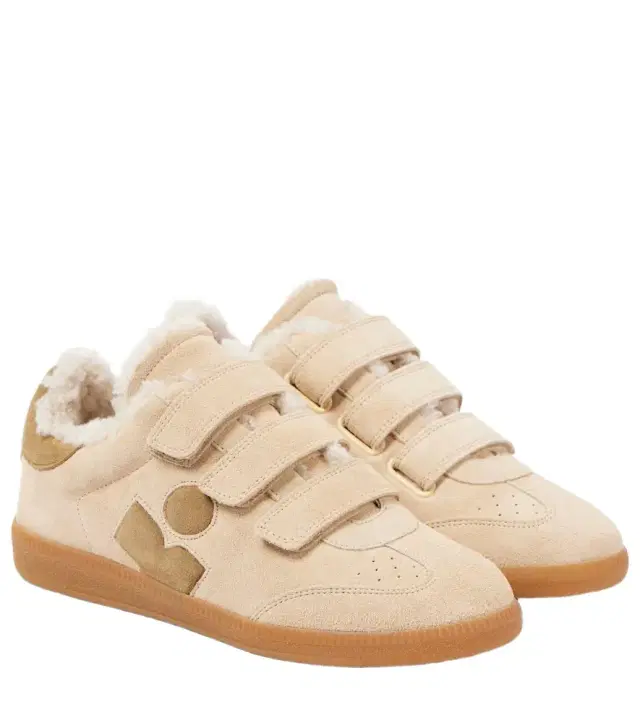 Isabel Marant Beth shearling-trimmed leather sneakers