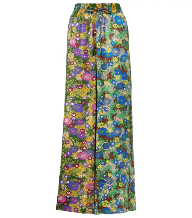 Alemais Alémais Printed silk satin wide-leg pants